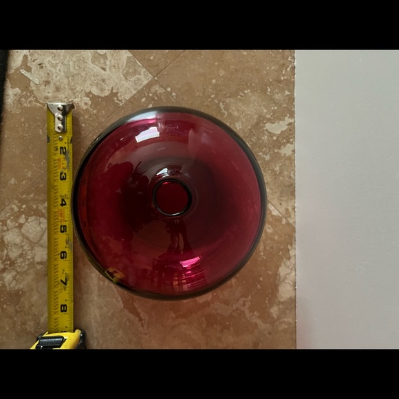 Red Cranberry Glass Circle Decorative Vase Unbranded 6 By 6. - Picture 3 of 6